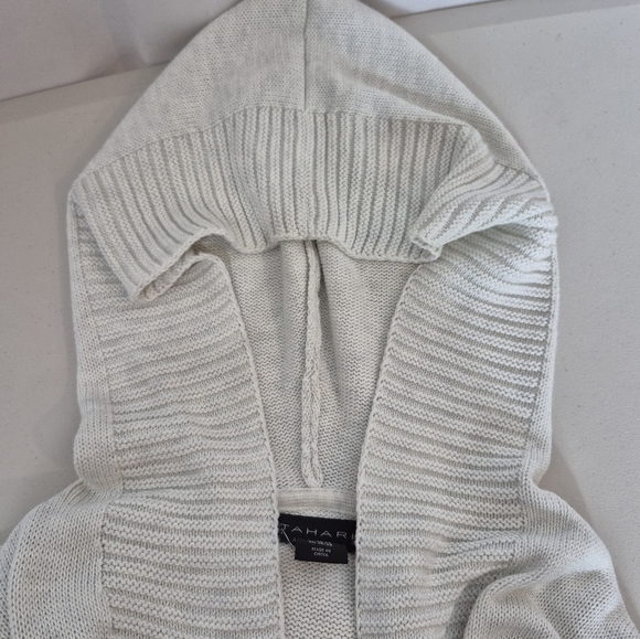 Tahari Open Front Hooded Cardigan w/ Pockets Heavy Knit Cotton Blend - Size 3X - Picture 8 of 14